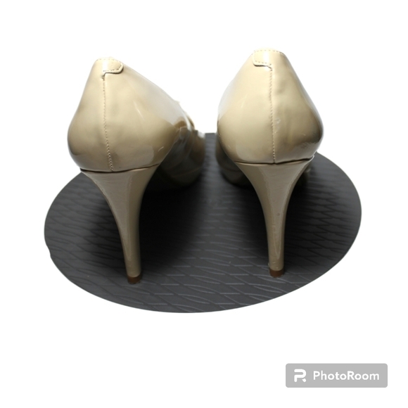 MAX Fisher Patent Leather Platform Beige Heels - Picture 3 of 12